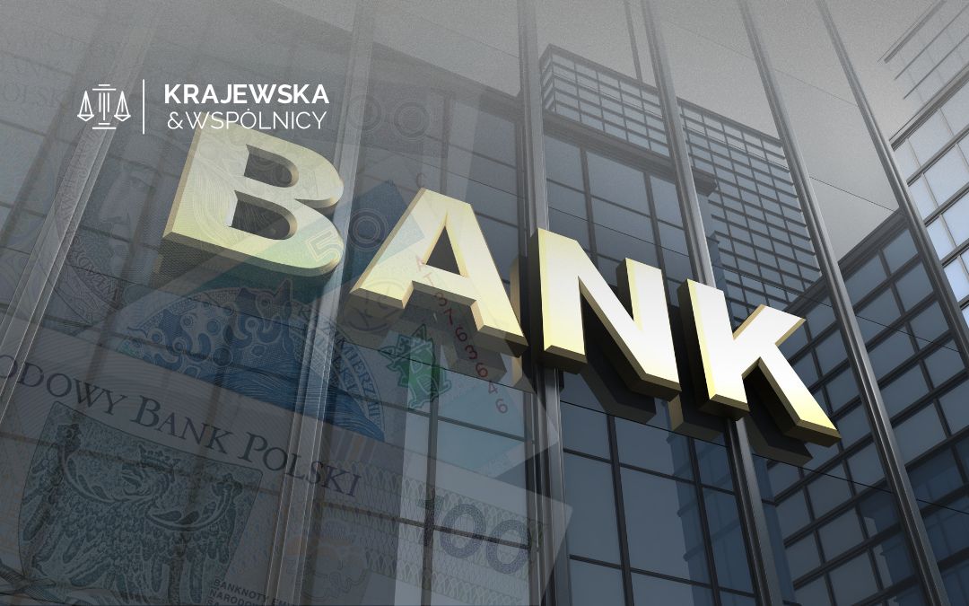 grafika przedstawia bank oraz logo kancelarii Krajewska i Wspólnicy